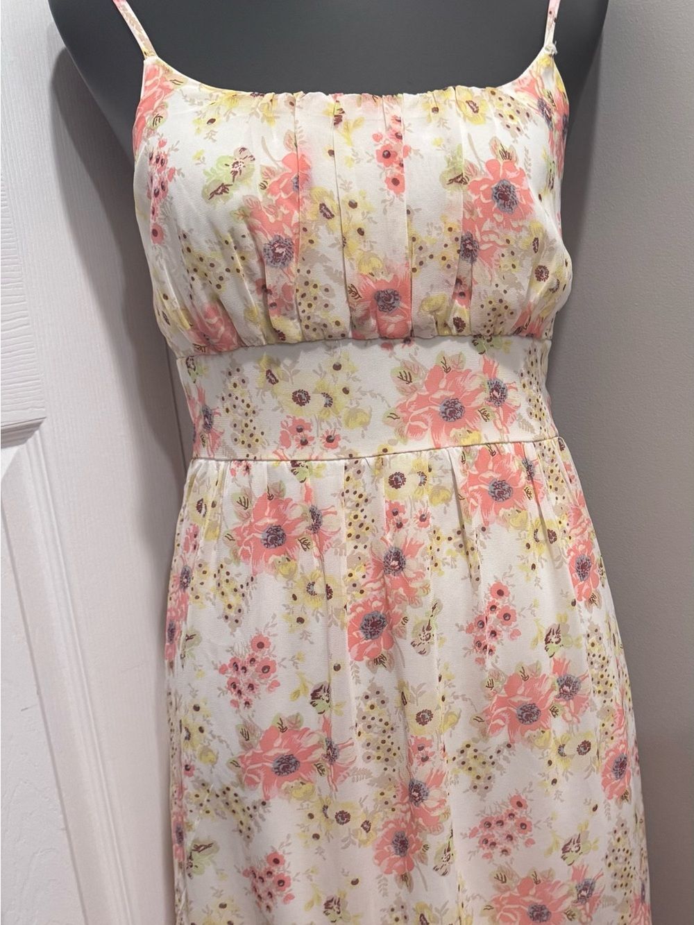 AS U WISH Floral Sundress Large Cottagecore Tie Back Cutout Midi Dress